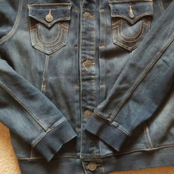 Mens XL True religion hooded denim jacket - Picture 3 of 5